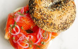 Bagels with Cold Smoked Trout with Ricotta & Cream Cheese & Pickled Onions  Recipe